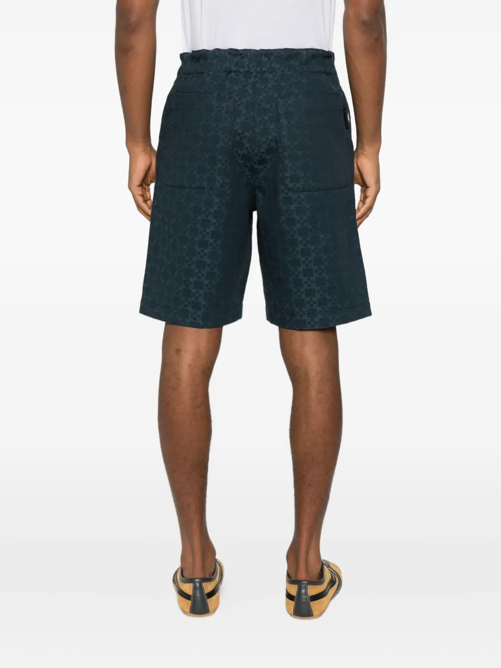 SANDRO Shorts met vierkant patroon Blauw