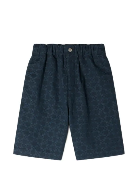 SANDRO square cross denim shorts