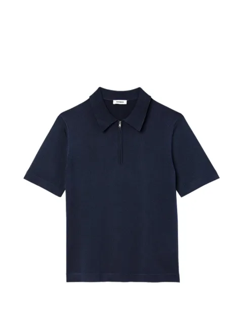 SANDRO knitted polo shirt with zip collar