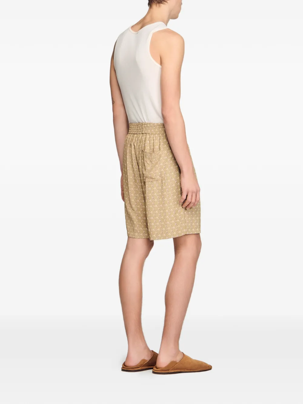 SANDRO Shorts met geometrisch patroon Beige