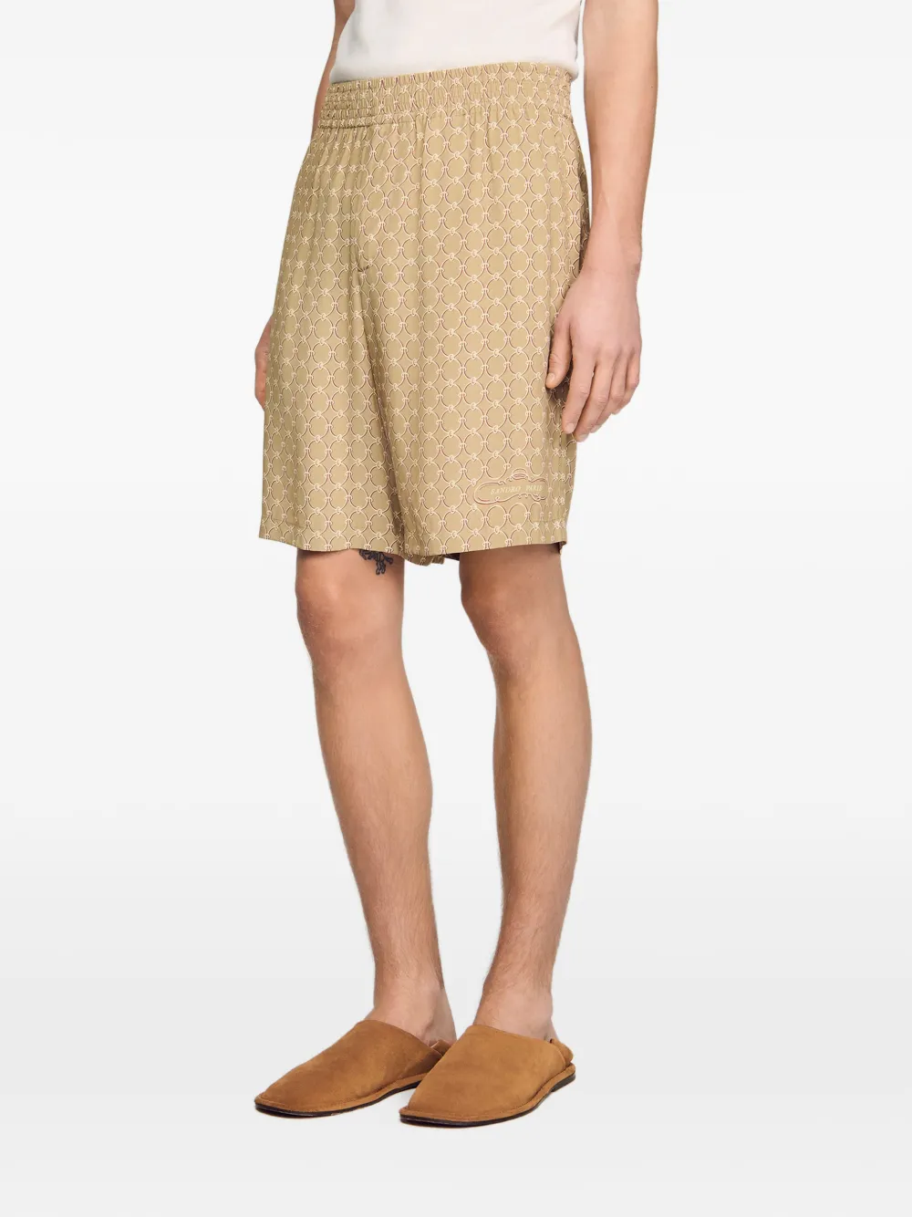 SANDRO Shorts met geometrisch patroon Beige