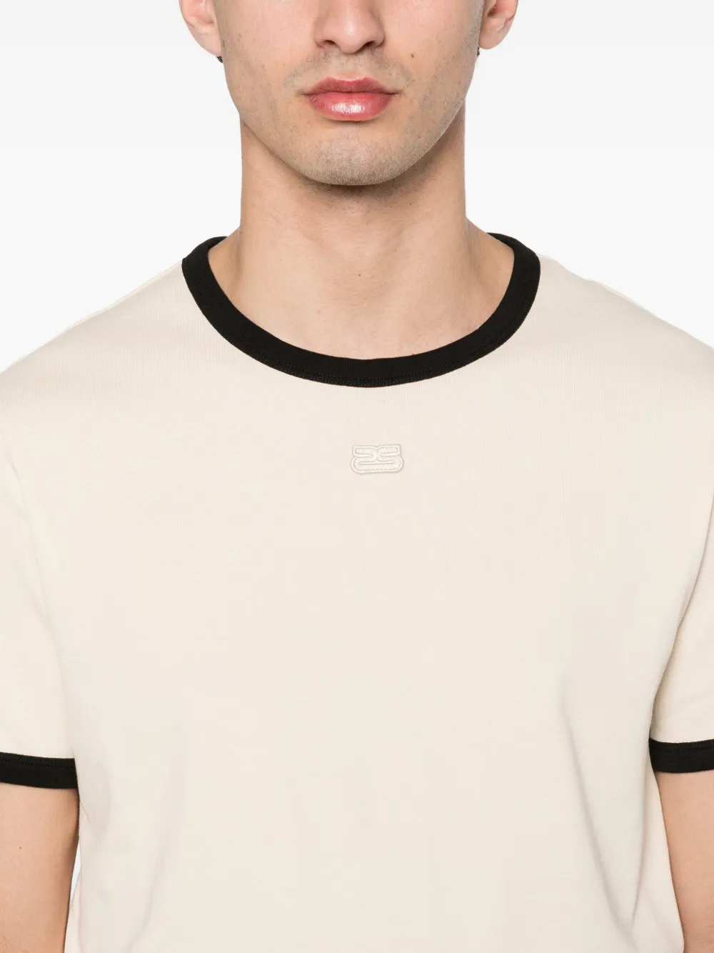 SANDRO T-shirt met contrasterende afwerking Beige