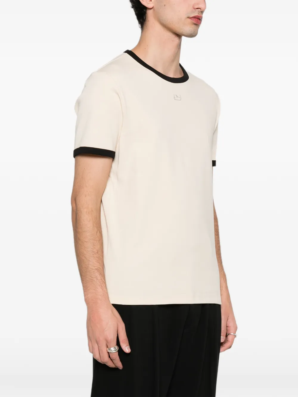 SANDRO T-shirt met contrasterende afwerking Beige