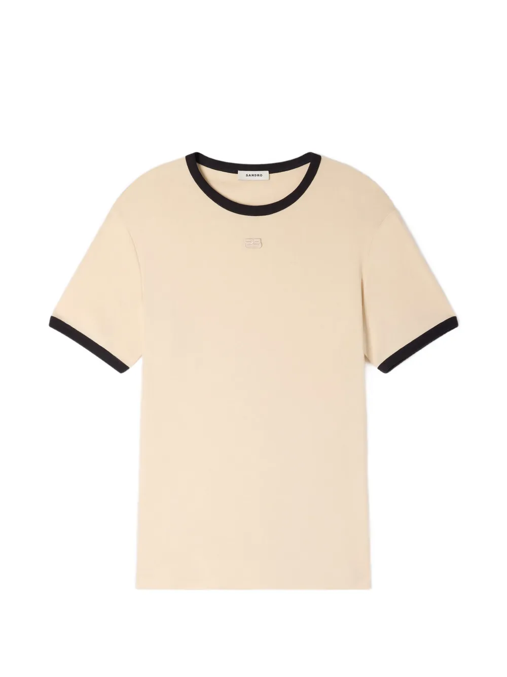 SANDRO T-shirt con rifinitura a contrasto - Toni neutri