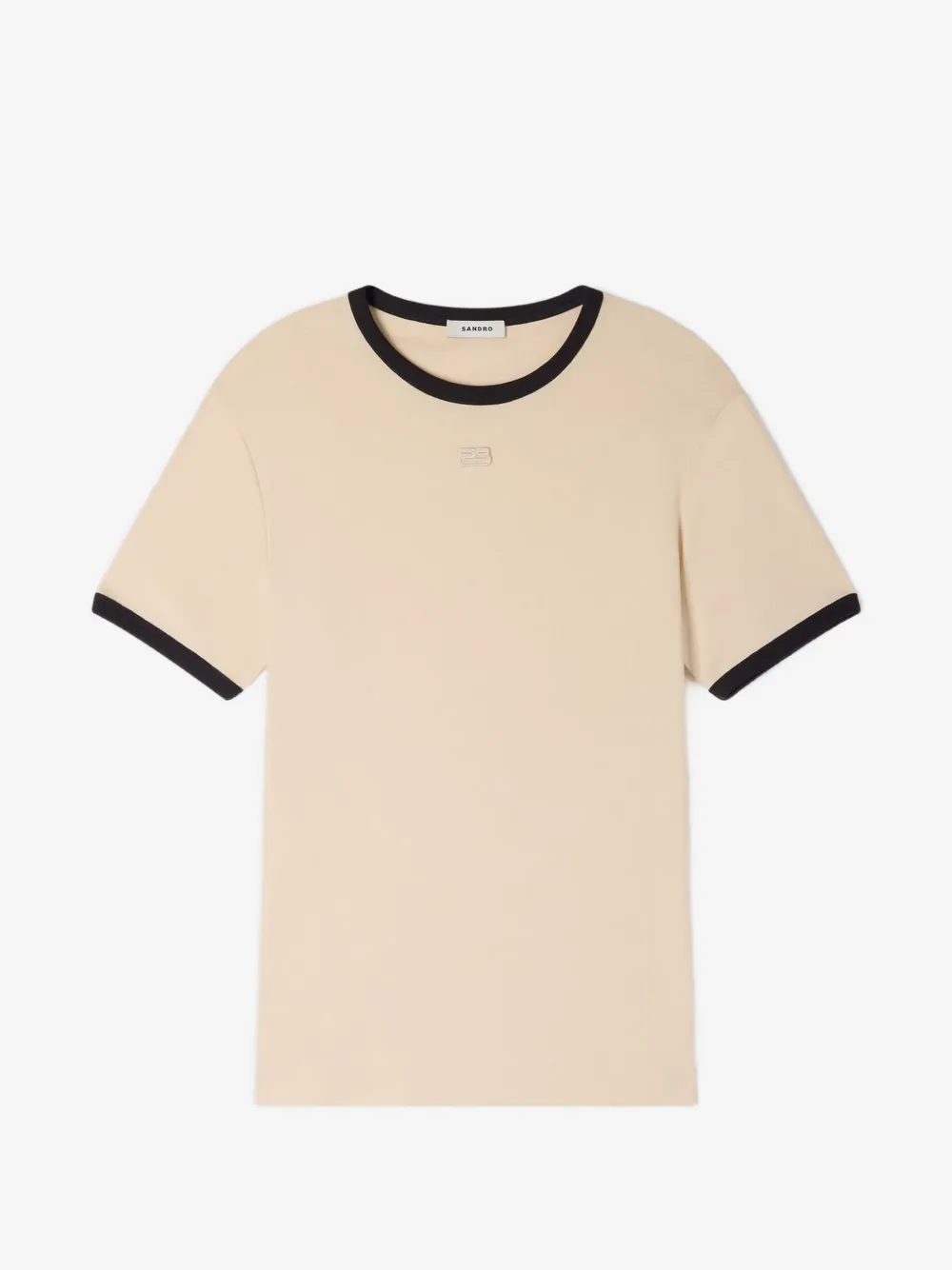 SANDRO two-tone patch T-shirt | Neutrals | Image 1