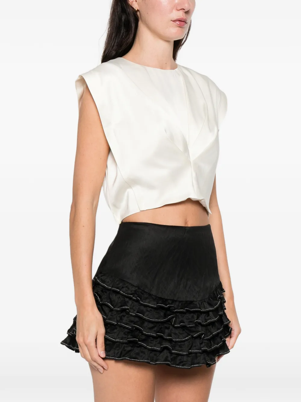  Sandro Pleated Blouse - Neutrals 