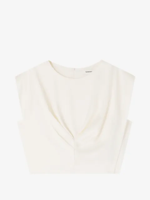 SANDRO satin-effect crop top