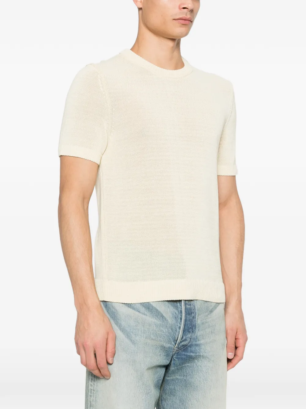  Sandro Fine Knit T-shirt - Neutrals 