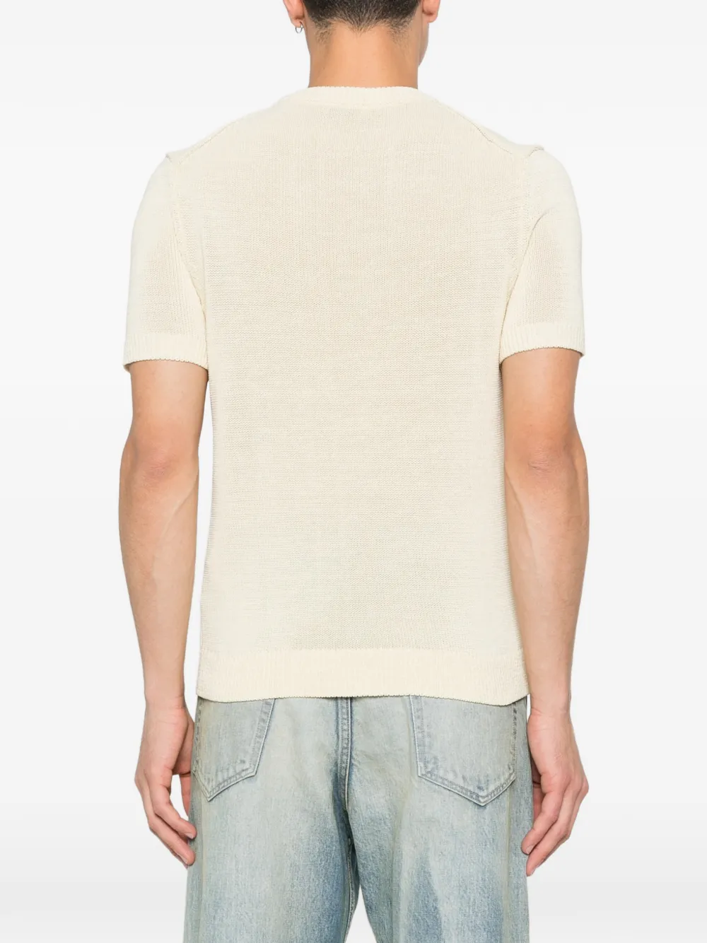 SANDRO Fijngebreid T-shirt Beige