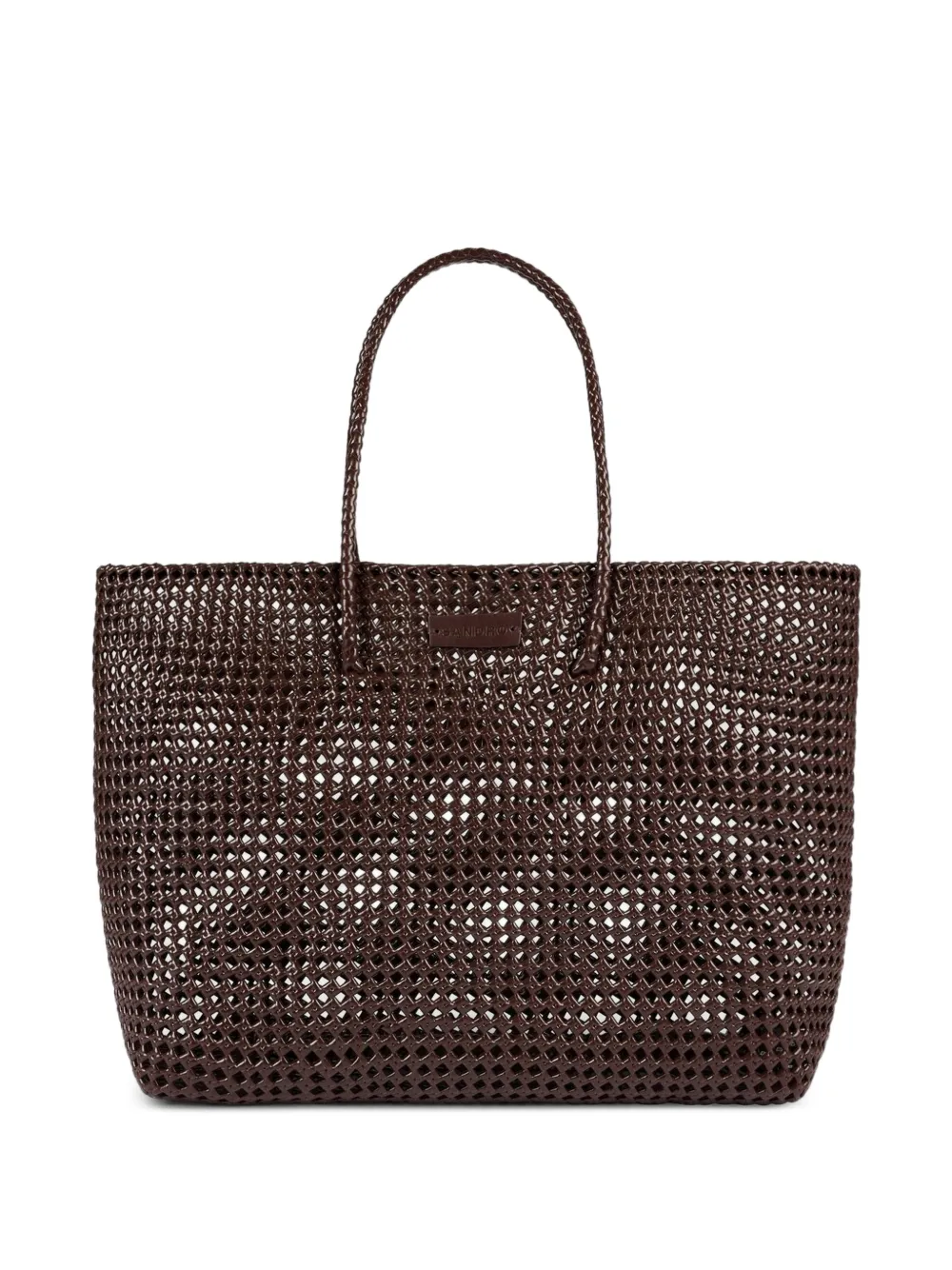 SANDRO woven tote bag - Marrone