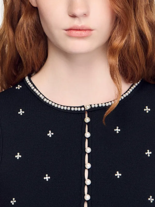 SANDRO フローラル クロップドトップ | ブラック | FARFETCH JP