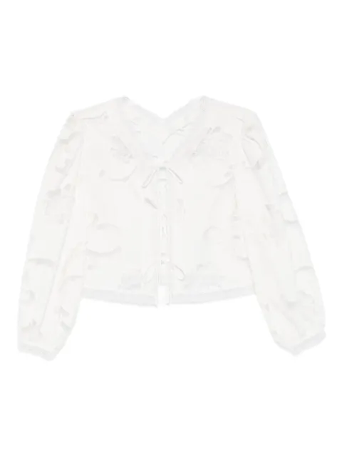 SANDRO floral lace-up top