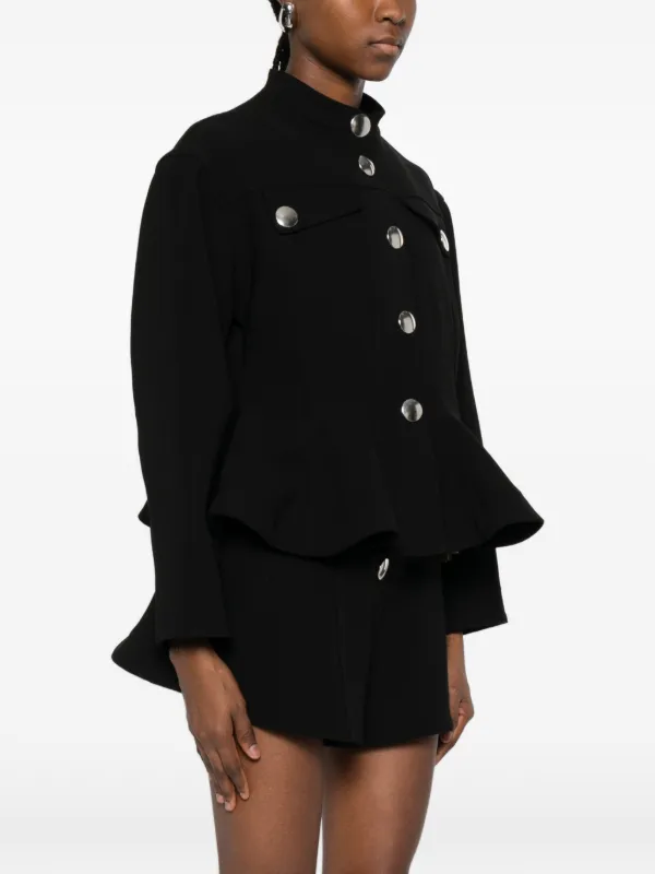 SANDRO peplum-hem Jacket | Black | FARFETCH