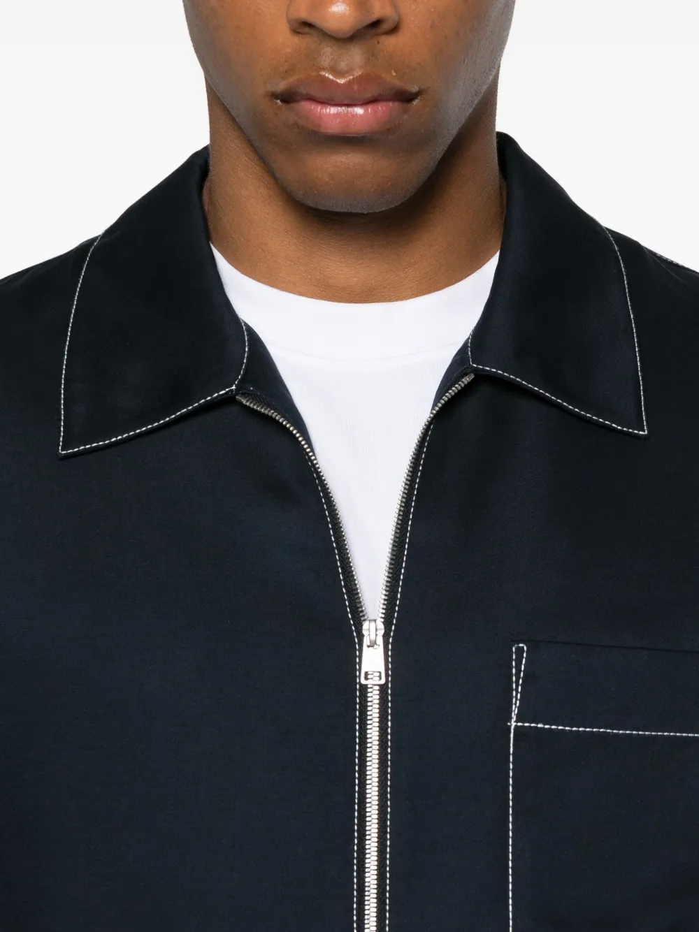 SANDRO Shirtjack met contrasterend stiksel Blauw