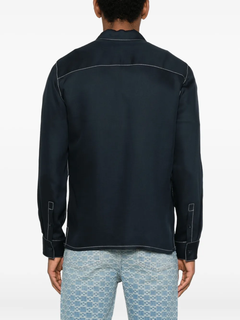 SANDRO Shirtjack met contrasterend stiksel Blauw