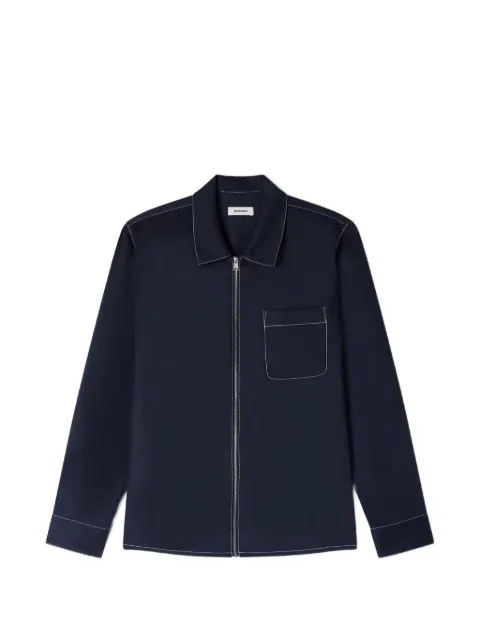 SANDRO loose-fit zip-up shirt