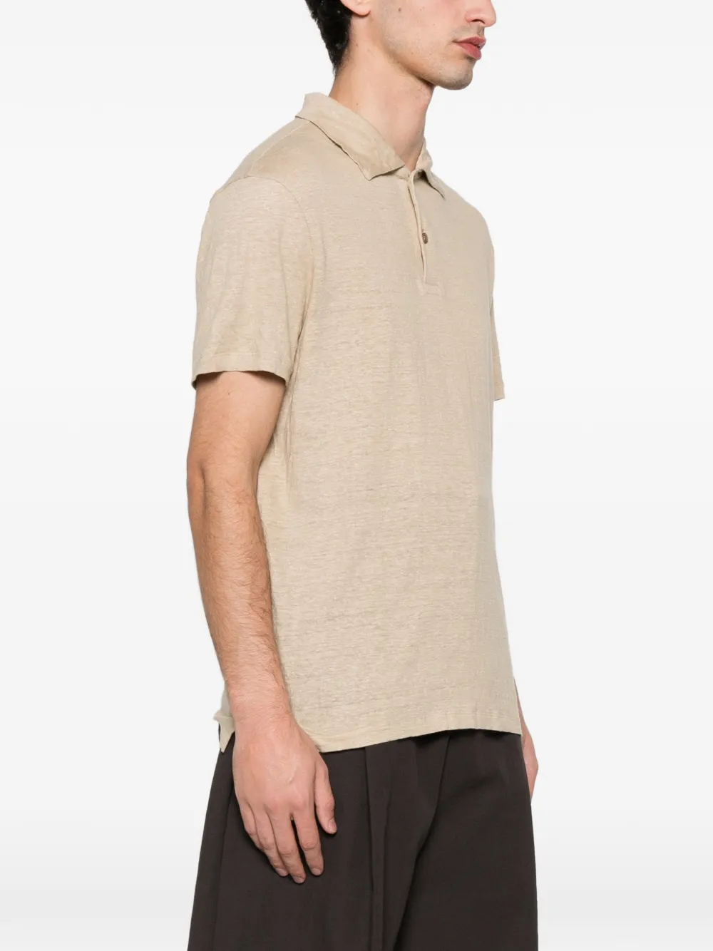SANDRO Linnen poloshirt Beige