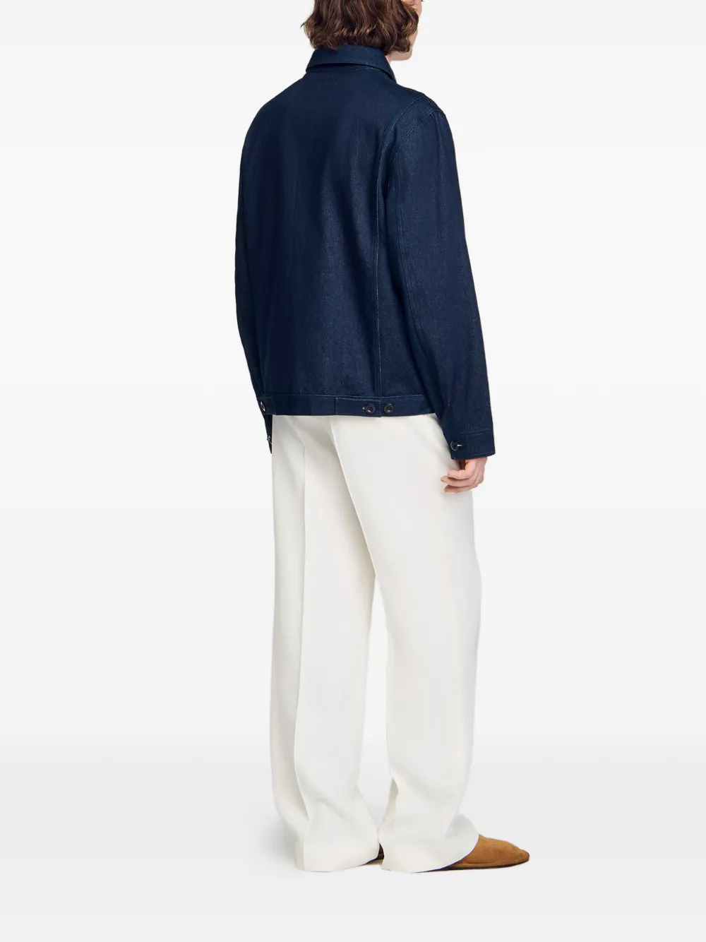  Sandro Button-front Denim Jacket - Blue 