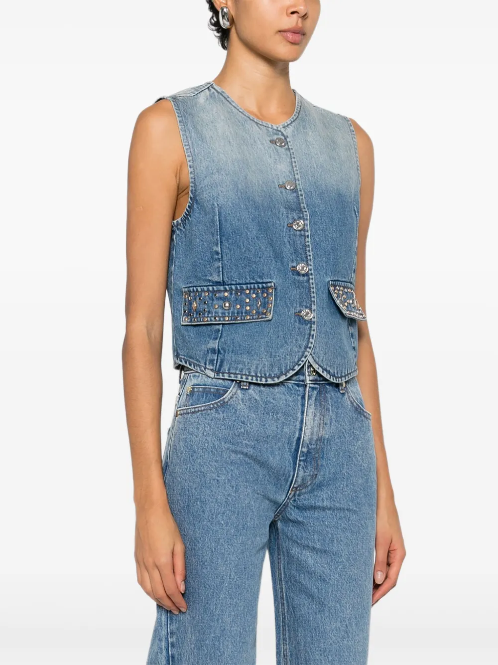  Sandro Sleeveless Jacket - Blue 