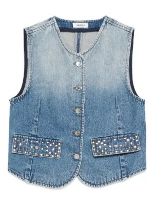 MM6 Maison Margiela ストーンウォッシュ デニムベスト | ブルー