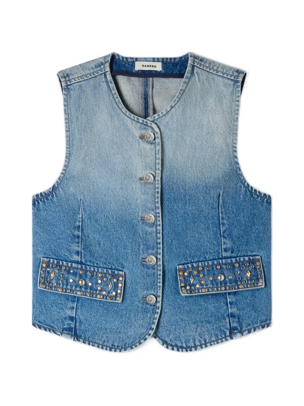 SANDRO Ärmellose Jacke - Blau