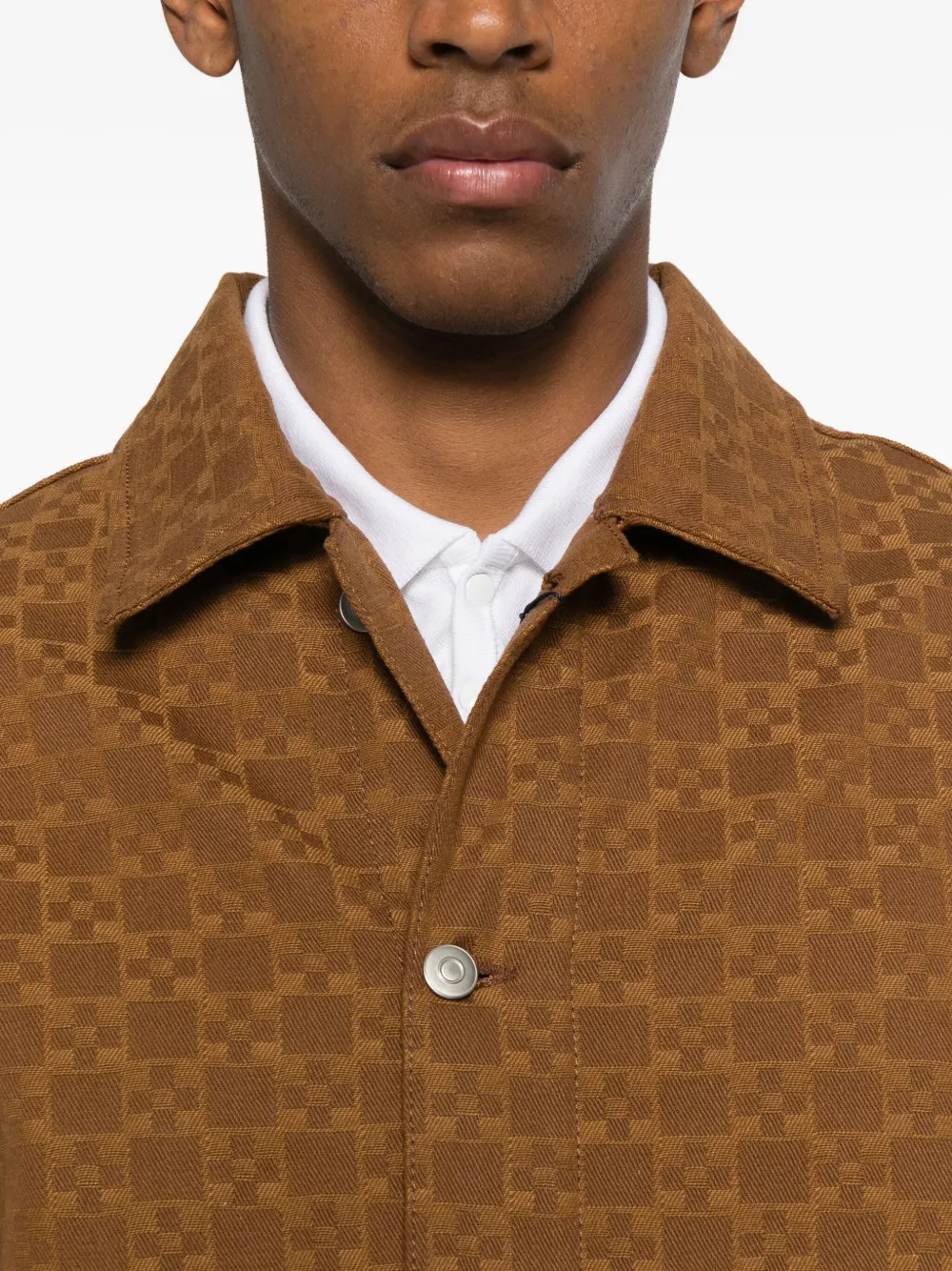 SANDRO Button-up denim jack Bruin