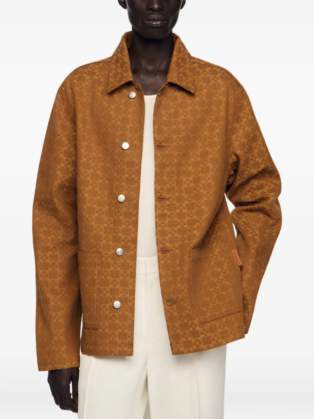 sandro デニムジャケット ブラウン SANDRO デニムジャケット | ブラウン | FARFETCH JP