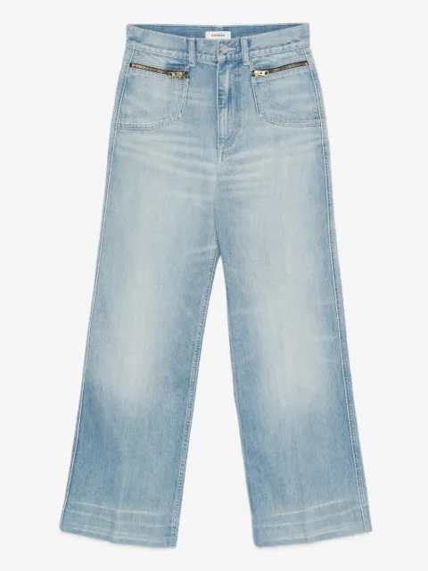 SANDRO faded straight zipped cotton jeans