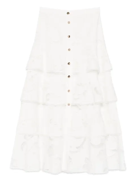SANDRO button A-line midi skirt