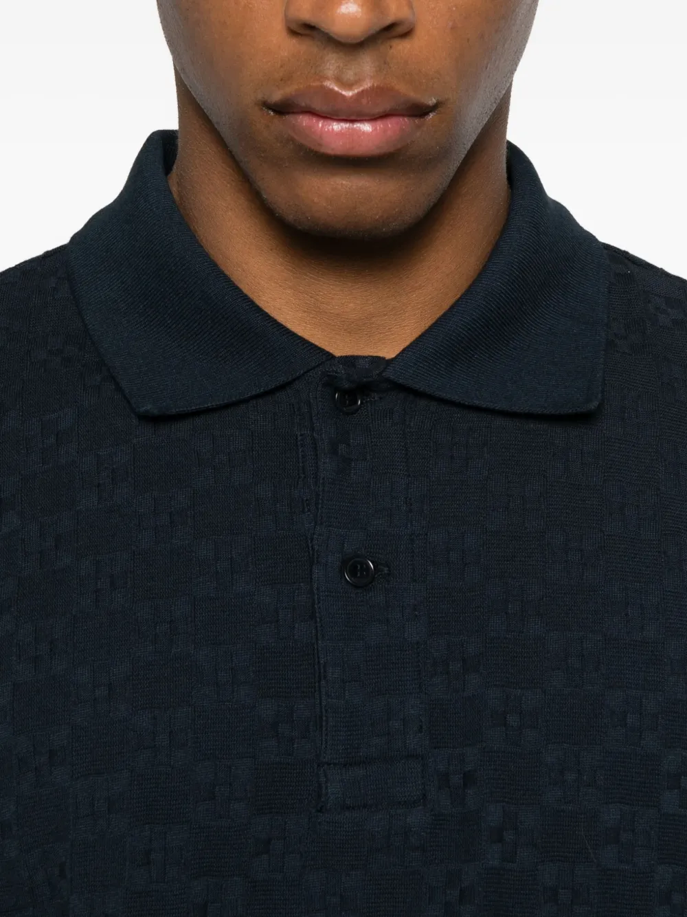 SANDRO Poloshirt met vierkant patroon Blauw