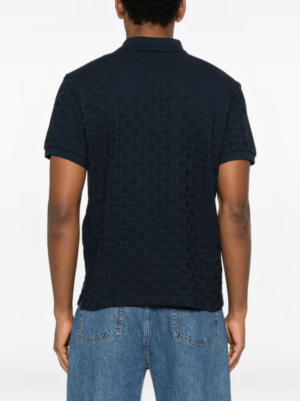 SANDRO Poloshirt met vierkant patroon Blauw