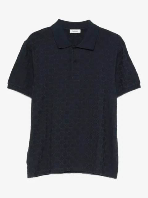 SANDRO square cross jacquard polo