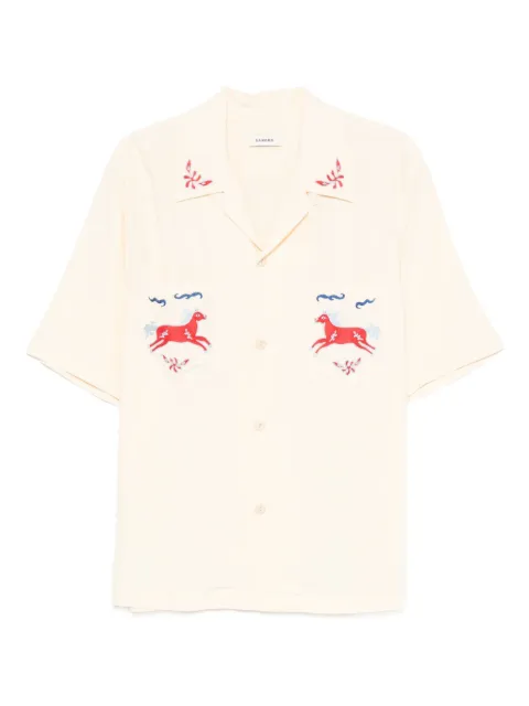 SANDRO horse-embroidered shirt