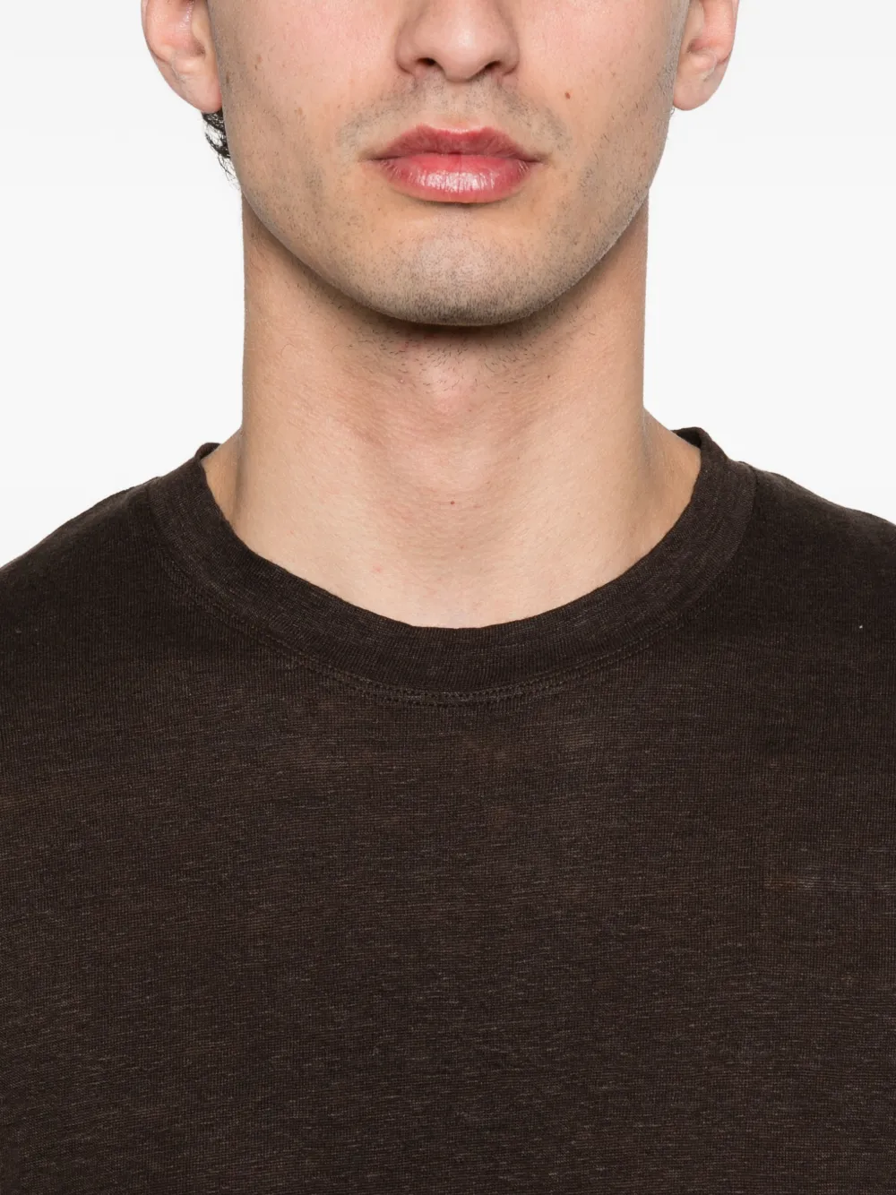 SANDRO T-shirt met ronde hals Bruin