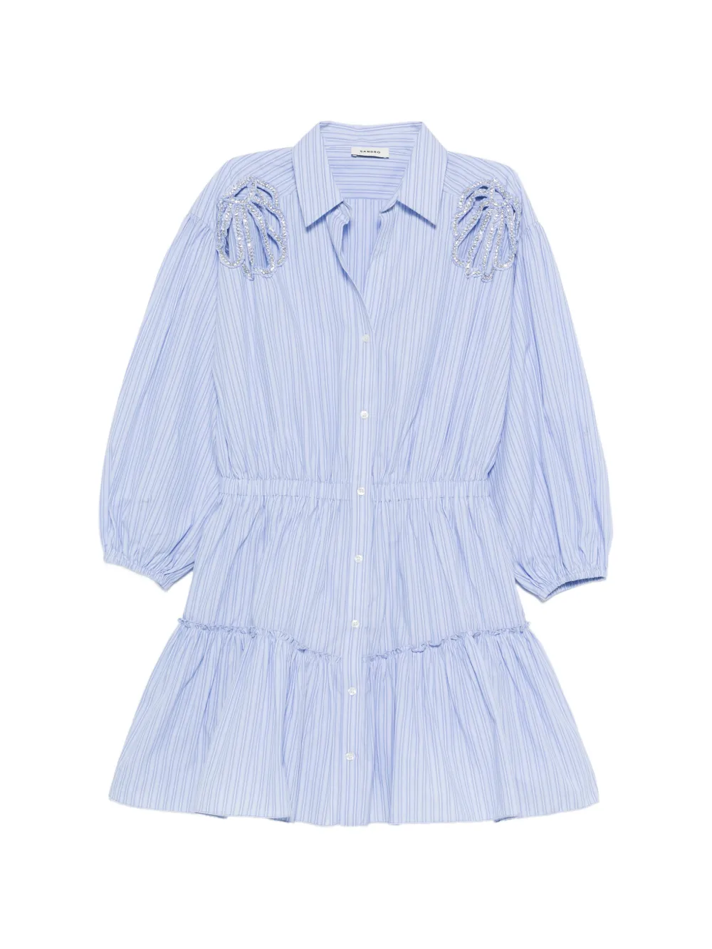 Sandro Striped-pattern Mini Dress In Blue