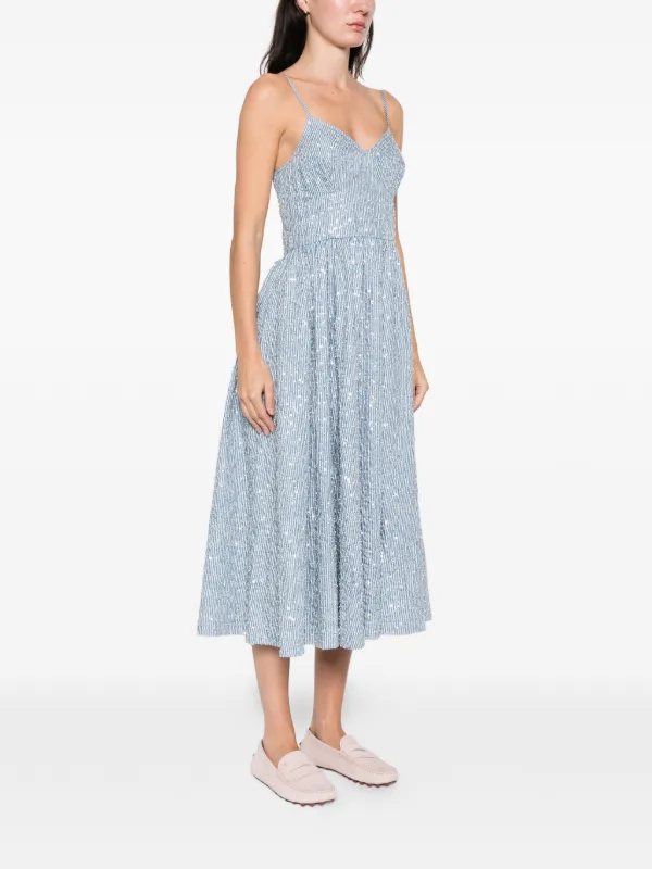 sandro dress blue Beaded knit maxi dress blue For Women