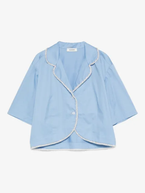 SANDRO cotton shirt with beaded trim