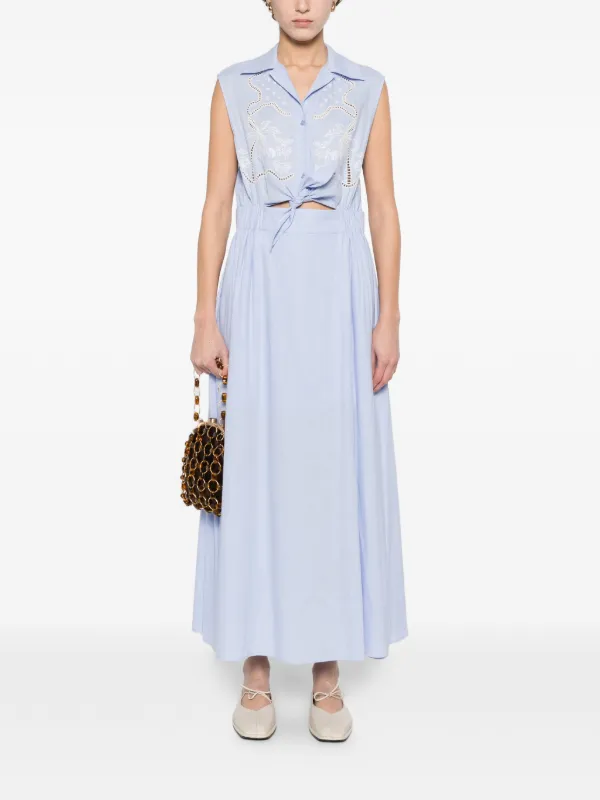 sandro linen maxi dress Sandro Lingerie-style maxi dress
