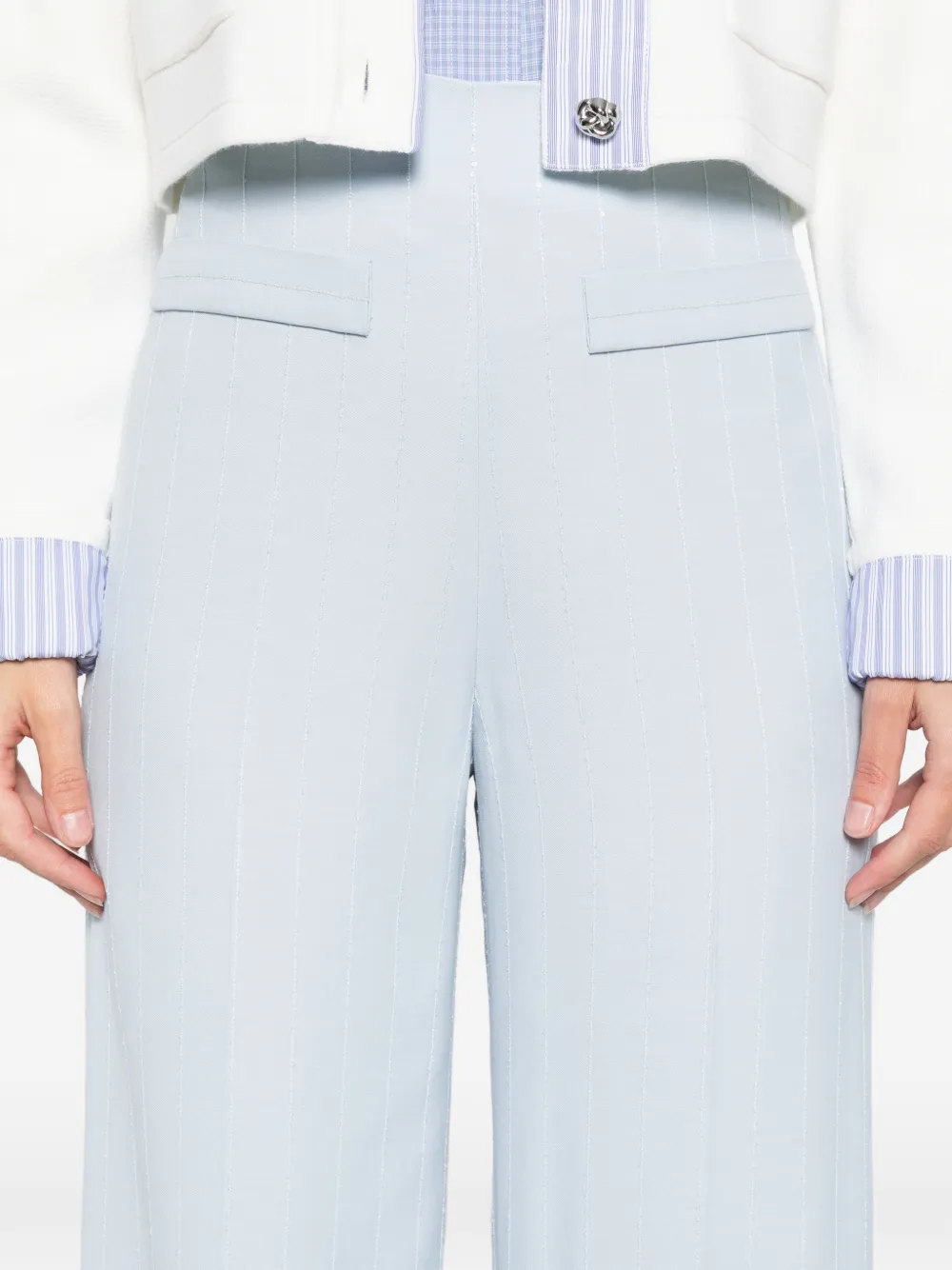 Sequin-Striped Trousers