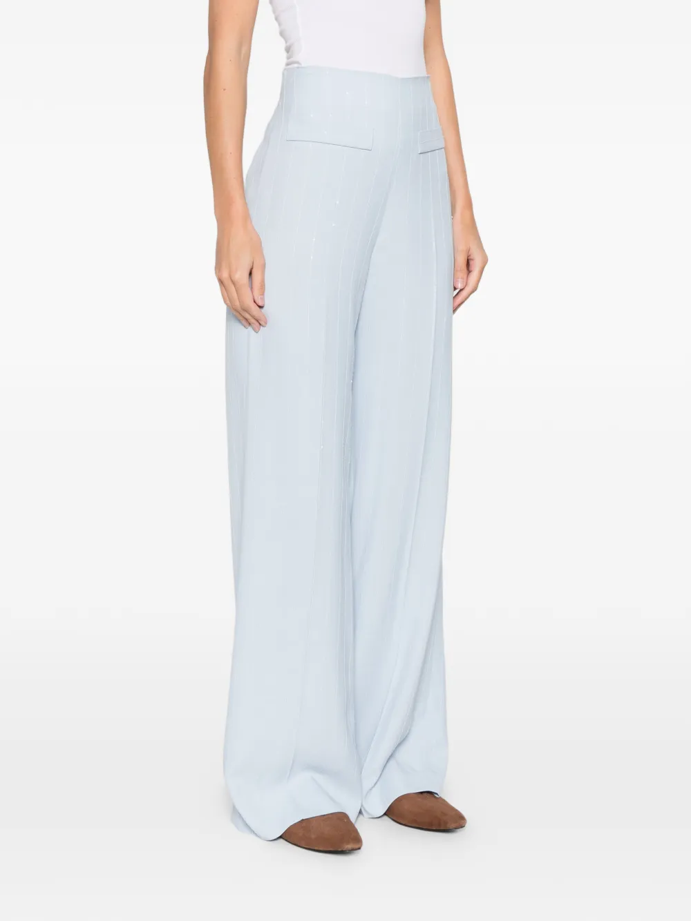 Sequin-Striped Trousers