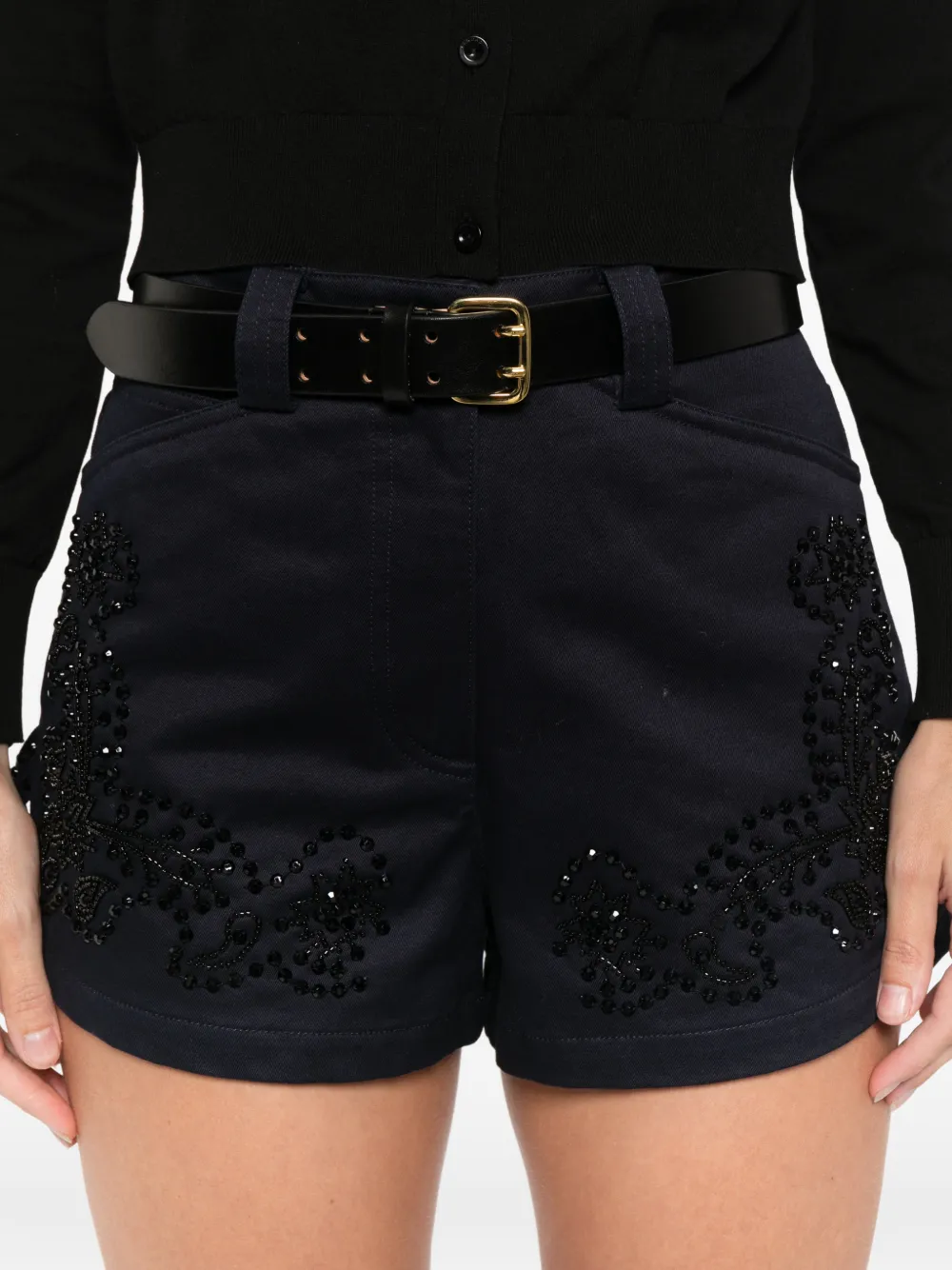 SANDRO Shorts met borduurwerk Blauw
