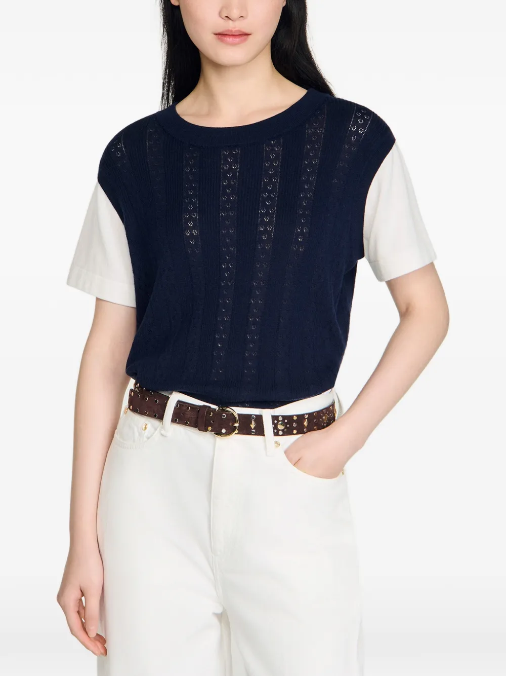 SANDRO T-shirt met gelaagd effect Blauw