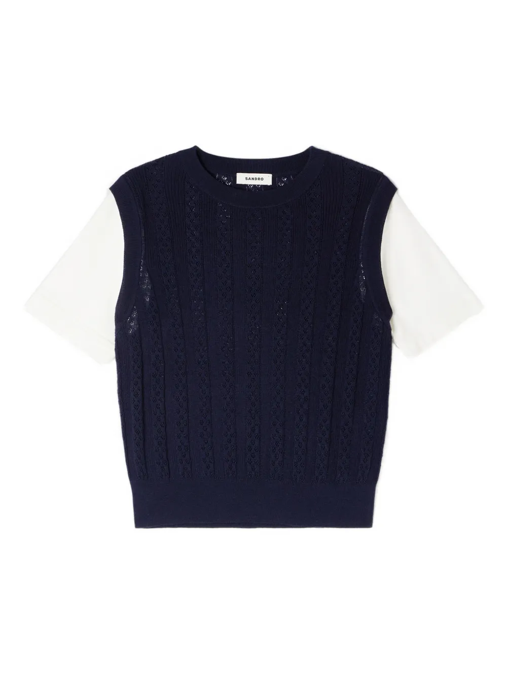 SANDRO T-shirt con design a strati - Blu