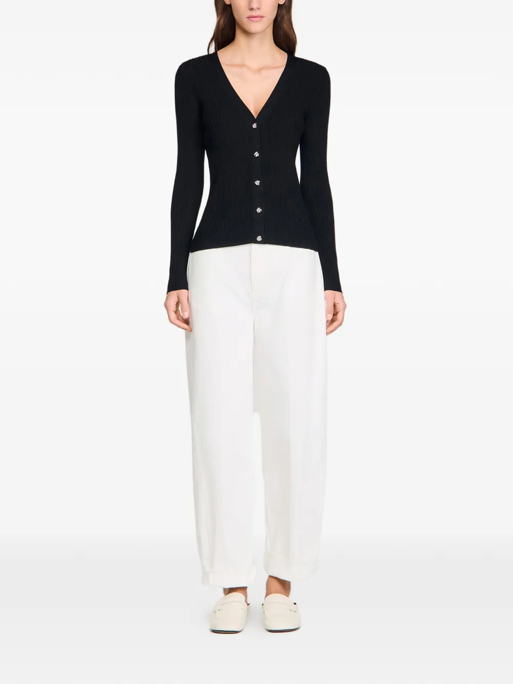 SANDRO ribbed button cardigan | Cardigans | Image 2