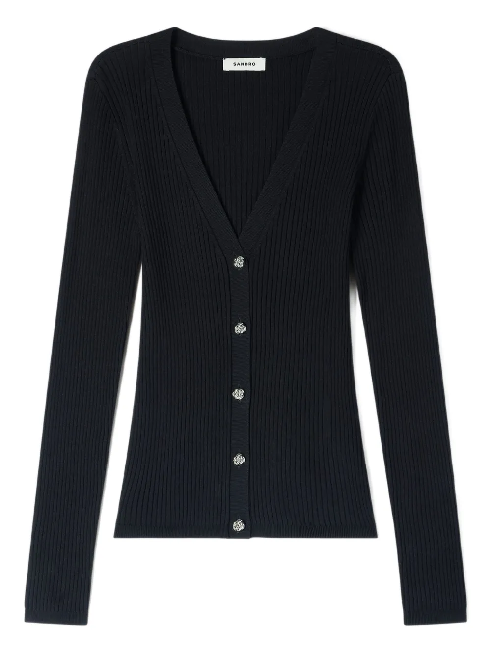 SANDRO ribbed button cardigan - Nero