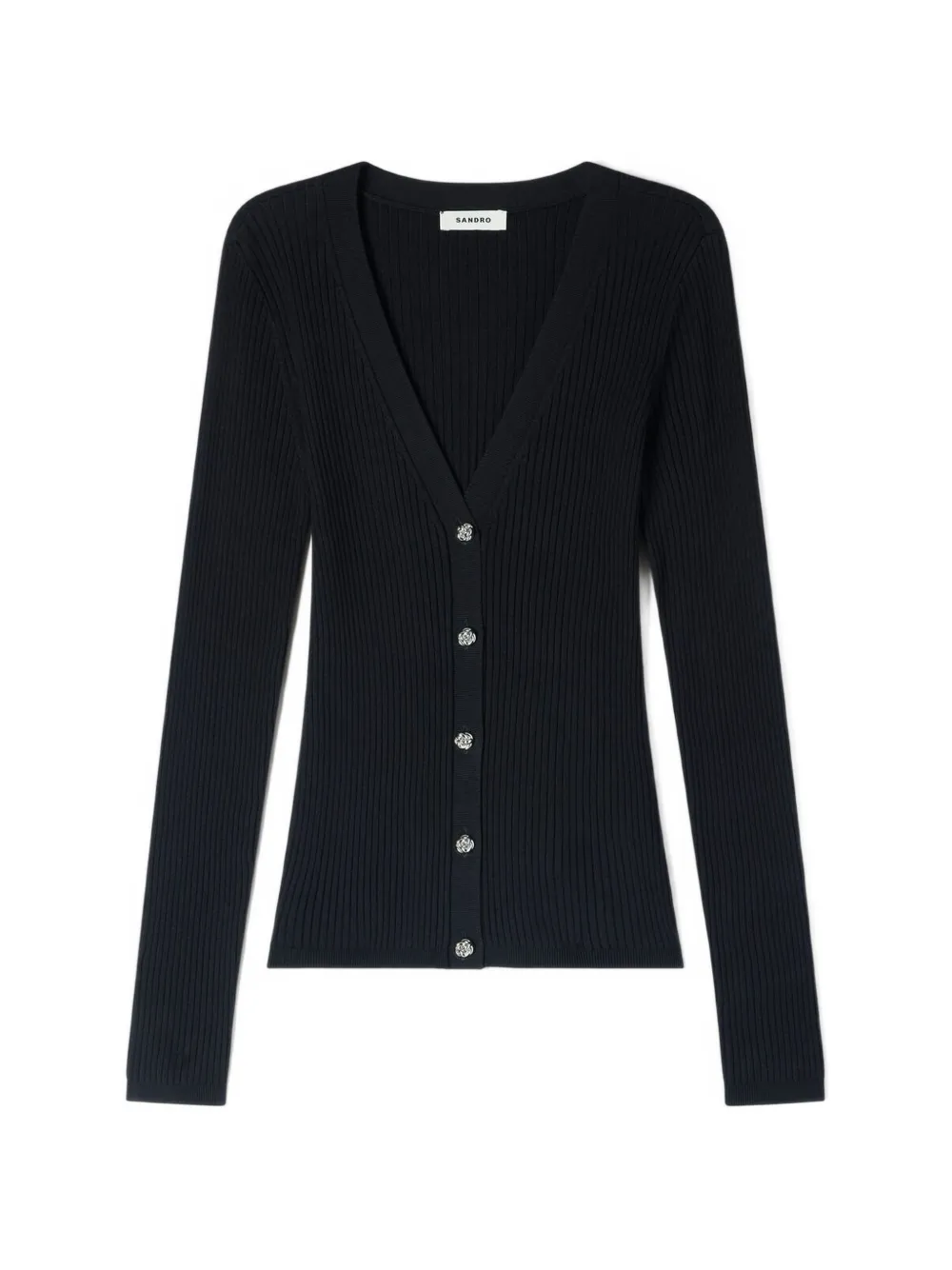 SANDRO ribbed button cardigan - Black