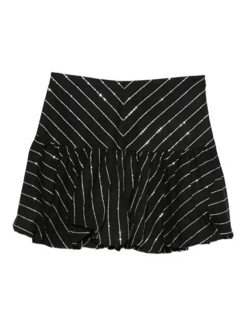 SANDRO striped sequin-embellished A-line skirt