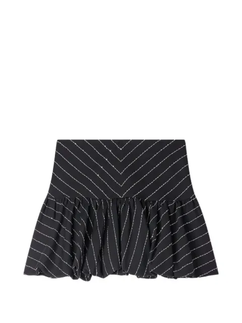 SANDRO striped sequin-embellished A-line skirt