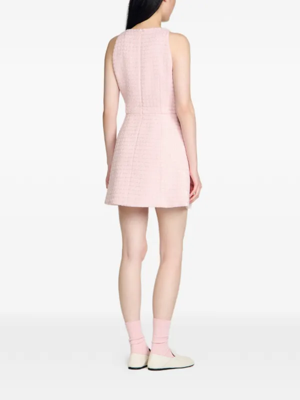 pink sandro dress SANDRO Sequin tweed-fabric Mini Dress | Pink