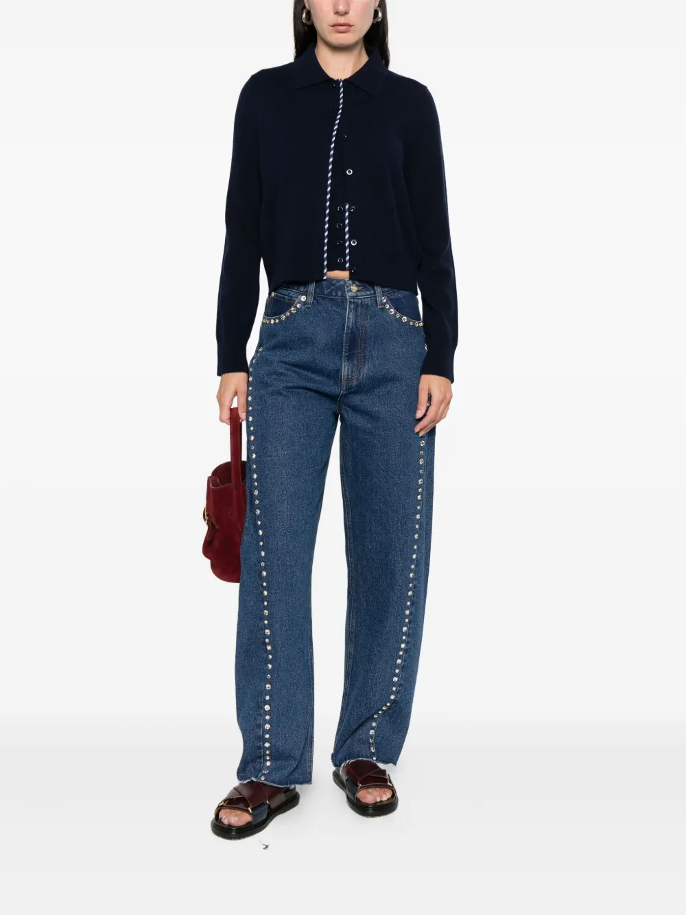 SANDRO ストライプディテール カーディガン | カーディガン